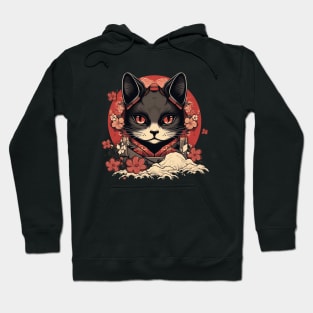 Black Cat Kawaii Japanese Anime Geisha Hoodie